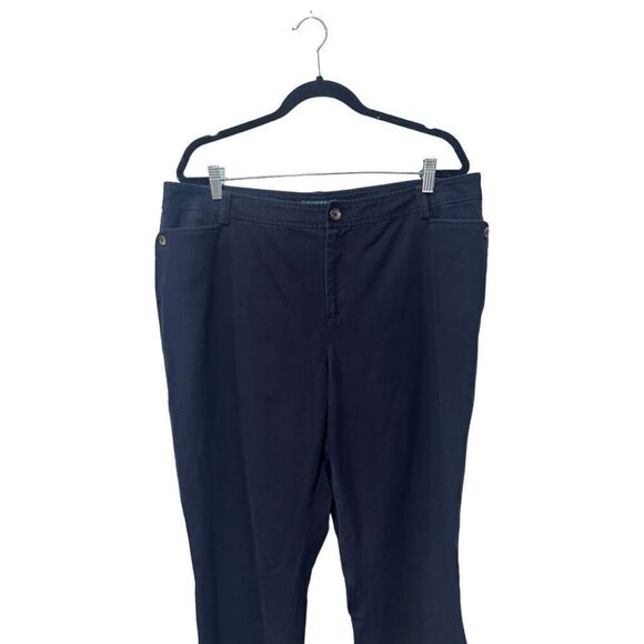 Lauren Ralph Lauren Flat Front Straight Ankle Pants Dark Blue Plus Size 16W - Picture 3 of 12